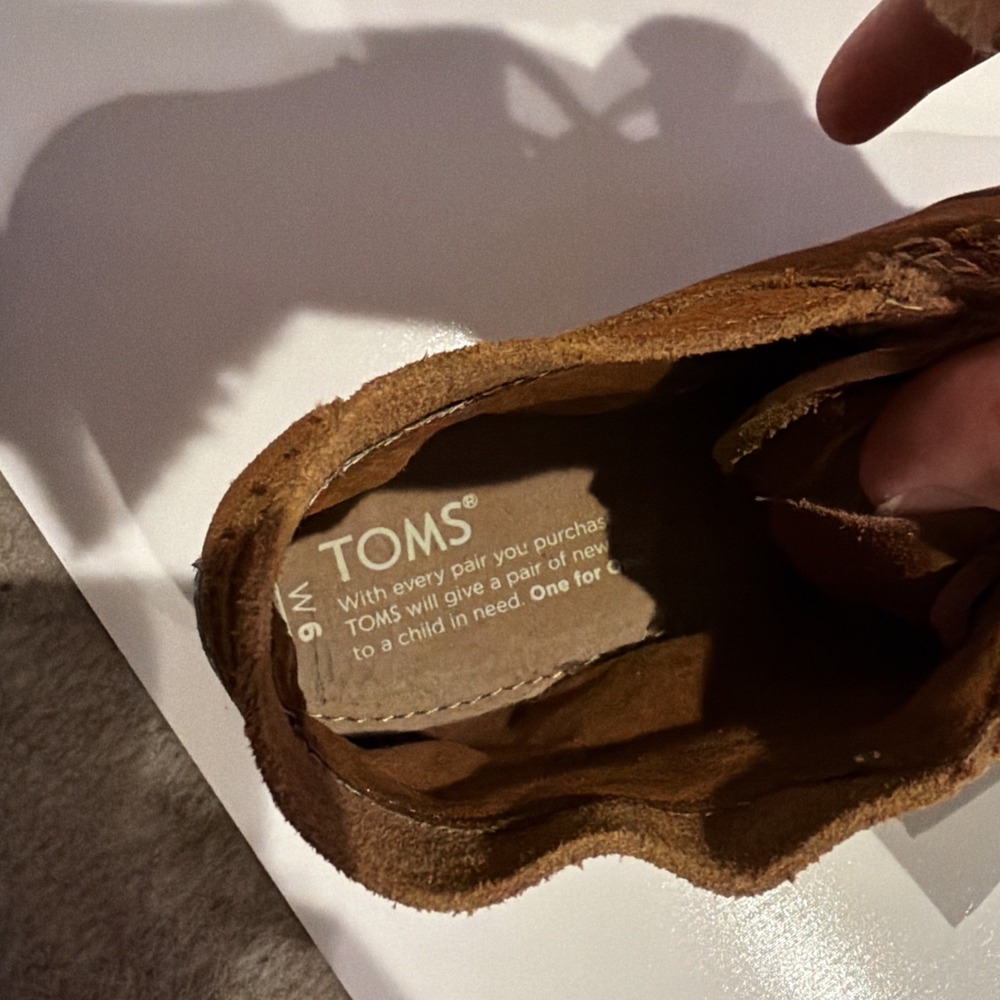 Boho Booties, Toms Women's Moccasin Boots Sz 6 Brown Suede Tribal Lace Up 1742 - Picture 8 of 12